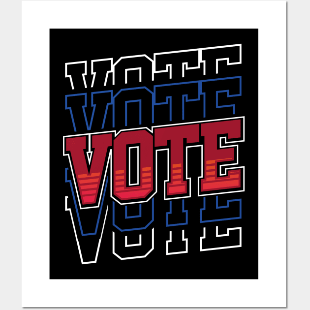 Vote Repeated Text Wall Art by uncannysage